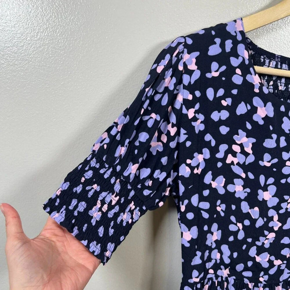 Mister Zimi Lottie Maxi Dress Size 6 Blue Purple Puff Sleeve Vacation Tiered - Picture 5 of 10